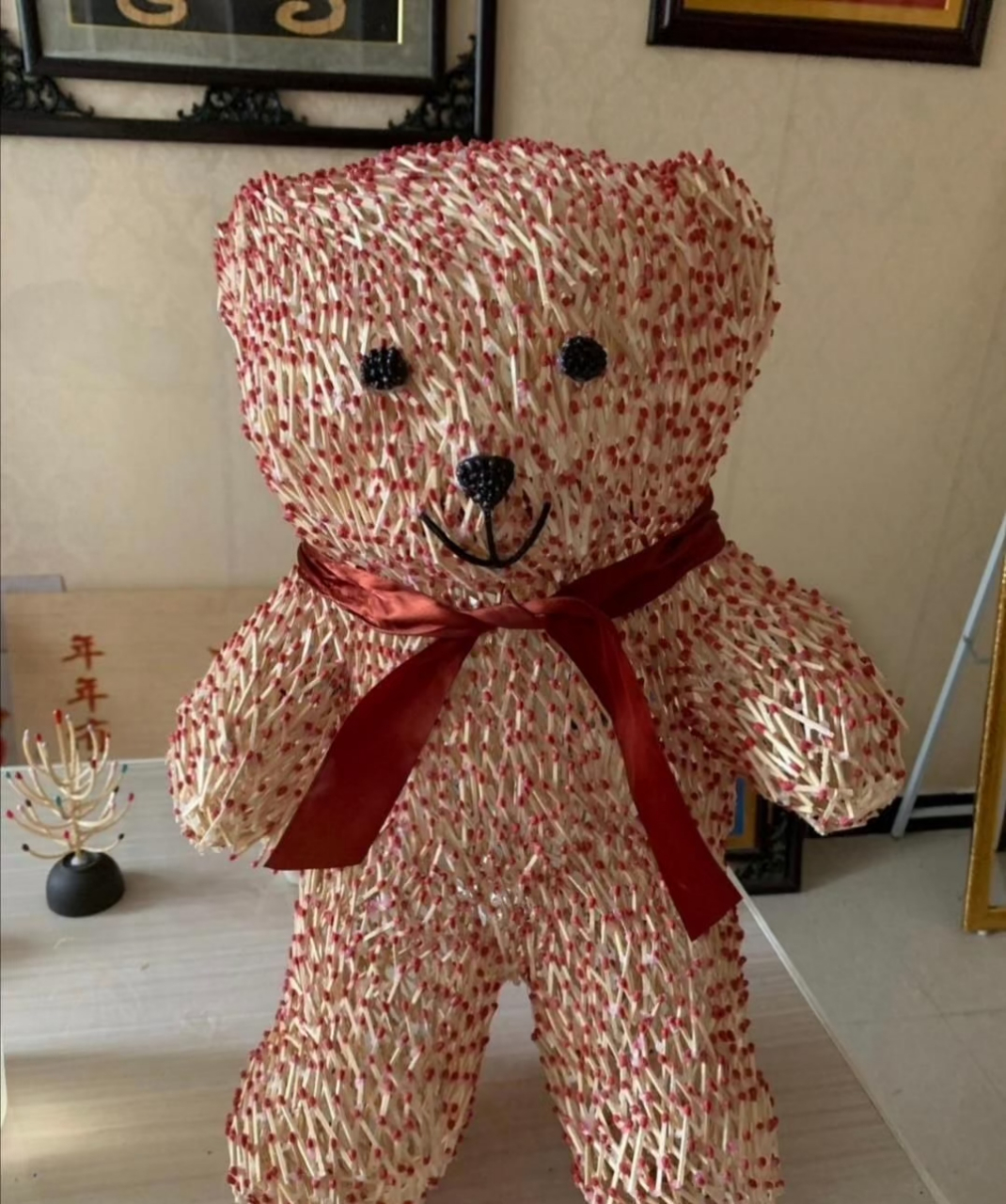 网友们用火柴自制的工艺品,太有才了