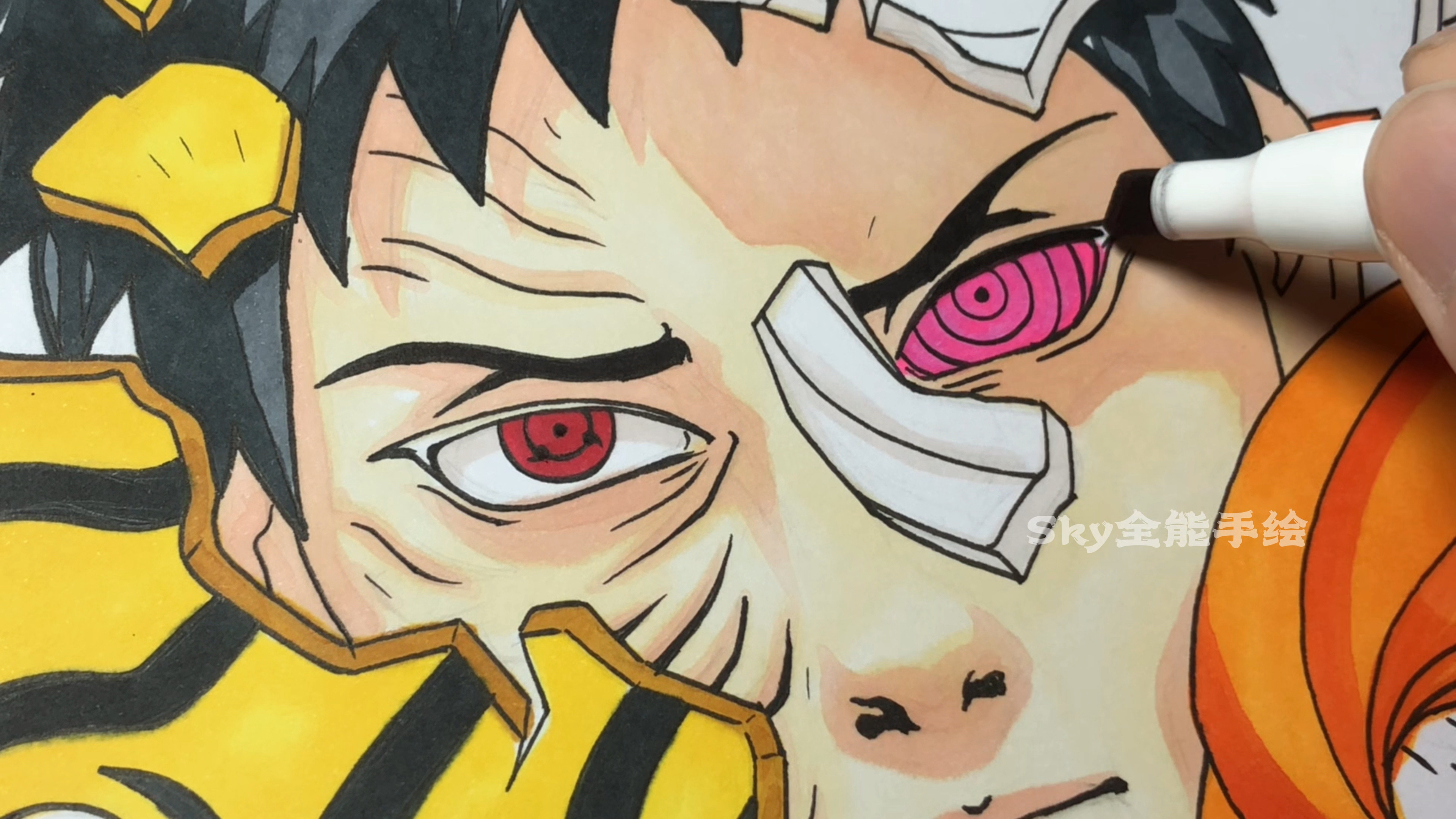 教你手绘宇智波带土和三个面具的样子他是不是想琳呢
