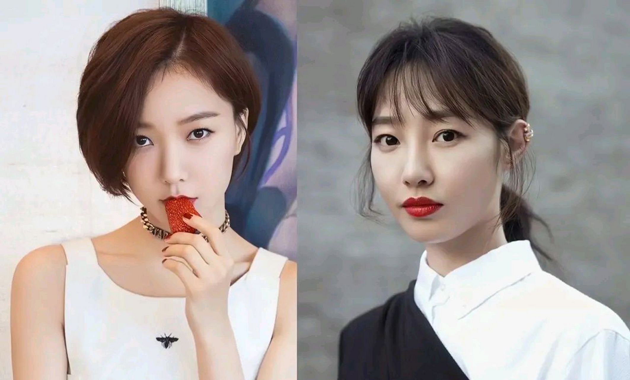 图一:佟丽娅和董璇  图二:白百何和王珞丹  图三:刘涛和曹曦文  图