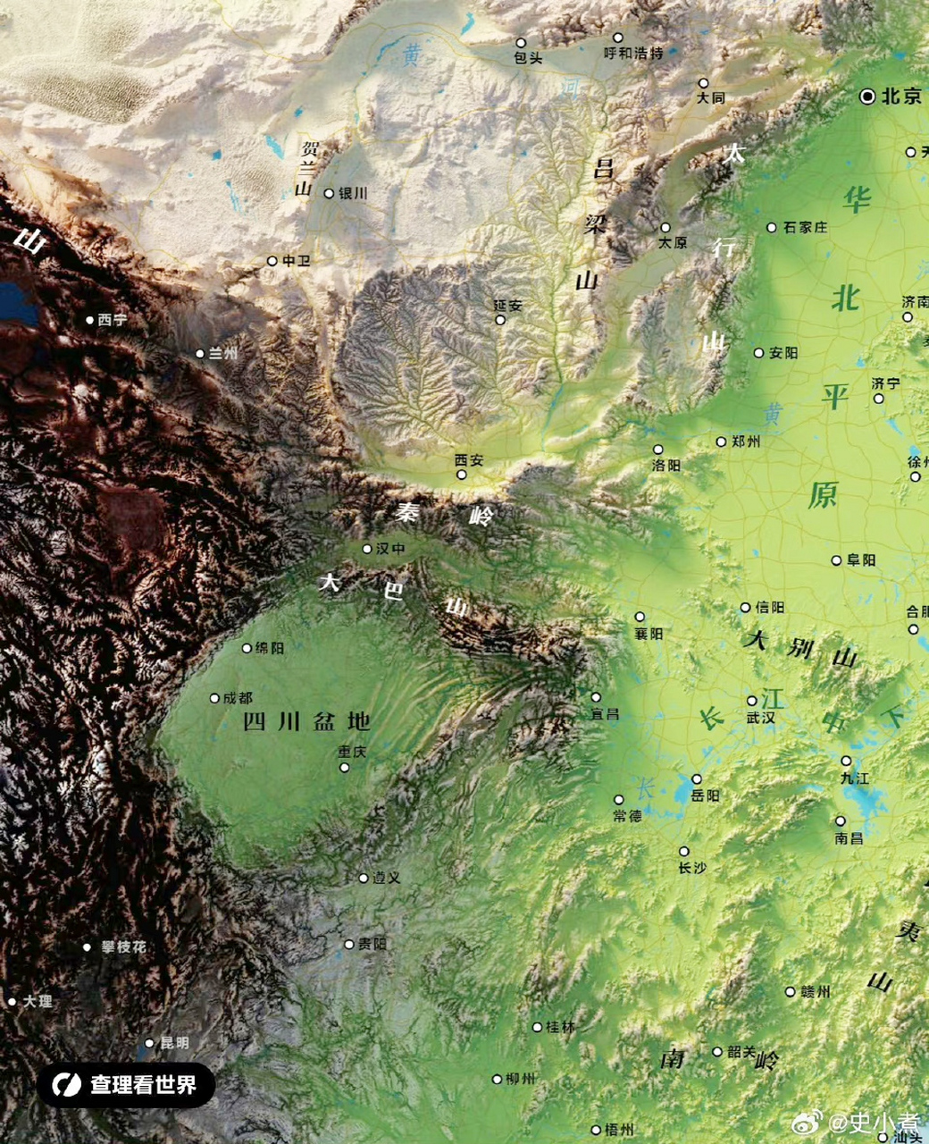 中国高清立体地形图,平原山脉,看祖国大好河山,直观教学!