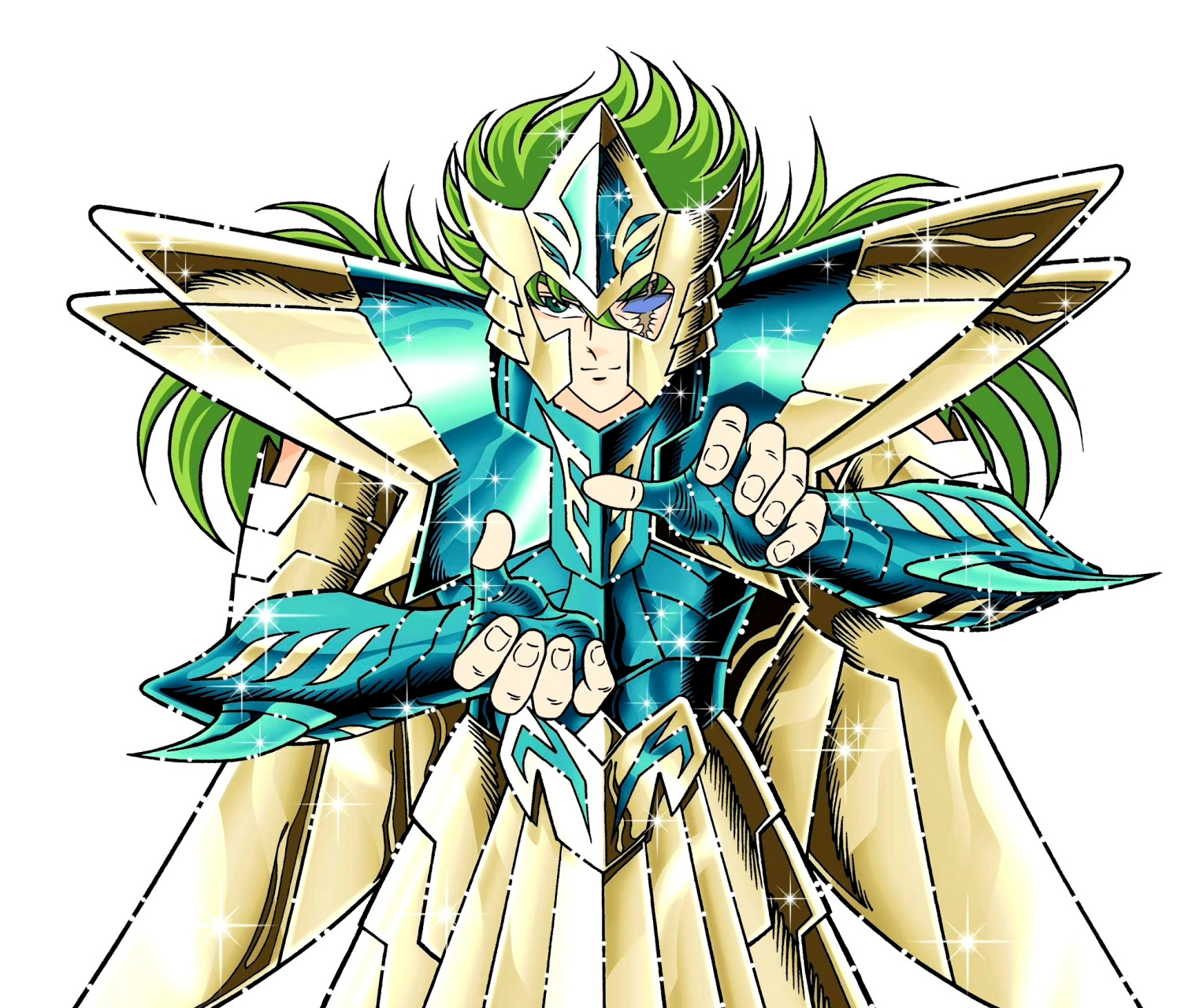 一组同人创作的圣斗士星矢海斗士角色插画,鳞衣更加海洋化了,by
