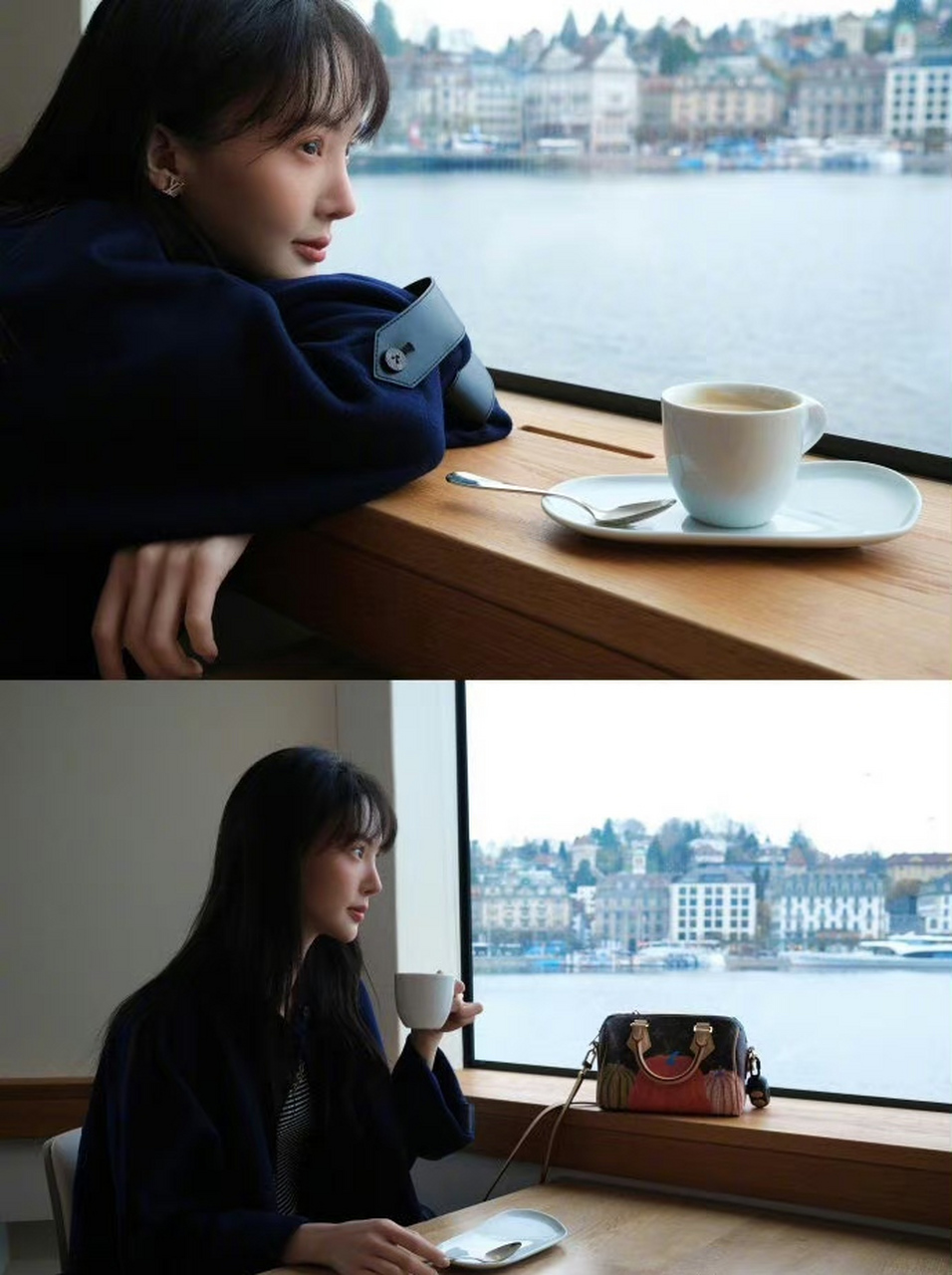 金晨瑞士随拍送达是有在认真记录生活的金晨呀,美女侧脸真的好美[爱你