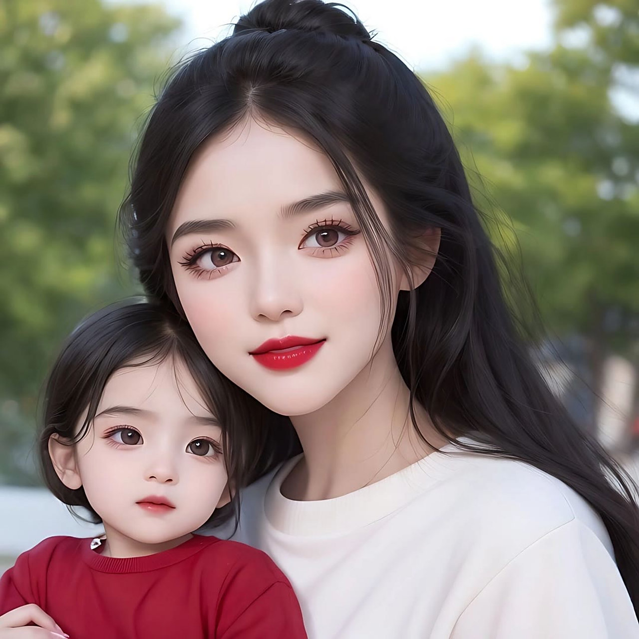 亲子头像:甜蜜进行时(妈妈和女儿) 都说女儿是贴心小棉袄,拥抱一下小