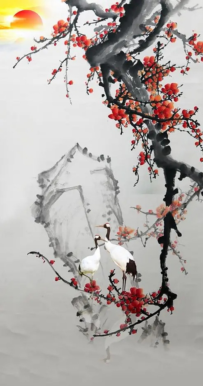 【中国国画梅花素材练习】#国画