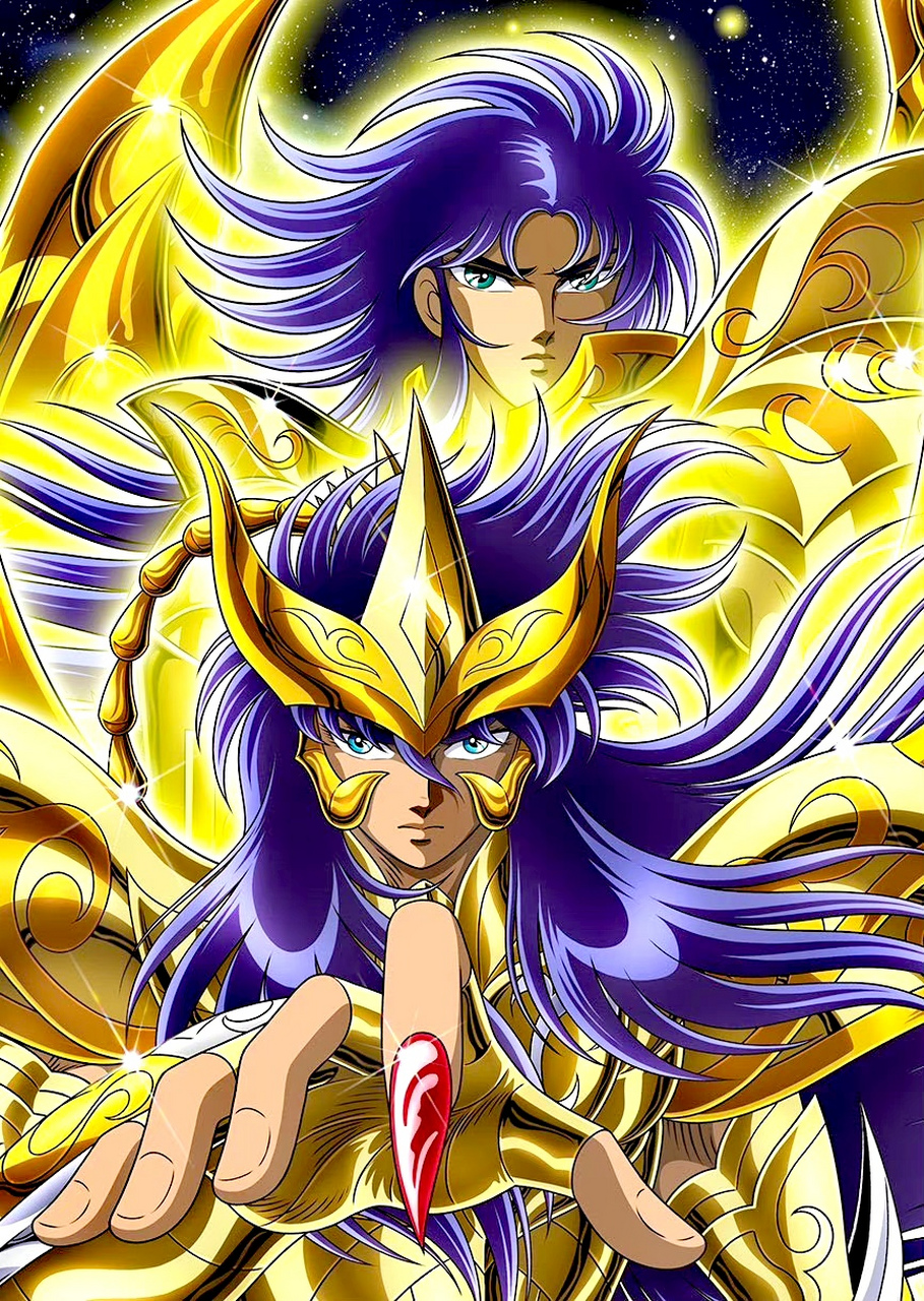 圣斗士星矢:黄金圣斗士对决插画,撒加/米罗,修罗/卡妙,迪斯马斯克