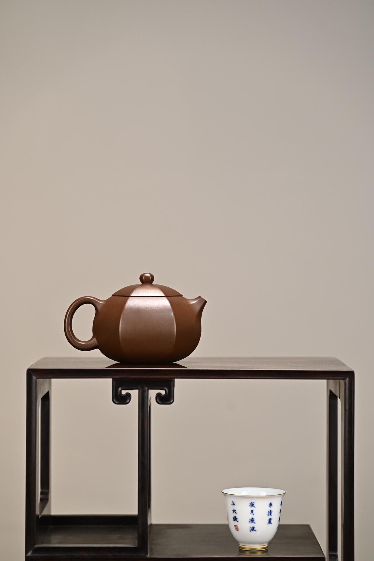 宜兴紫砂壶吴涛全手工六方西施原矿紫泥250cc