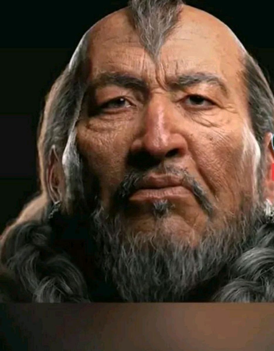 "成吉思汗"真实的模样,眼神中充满了杀气和凶像.