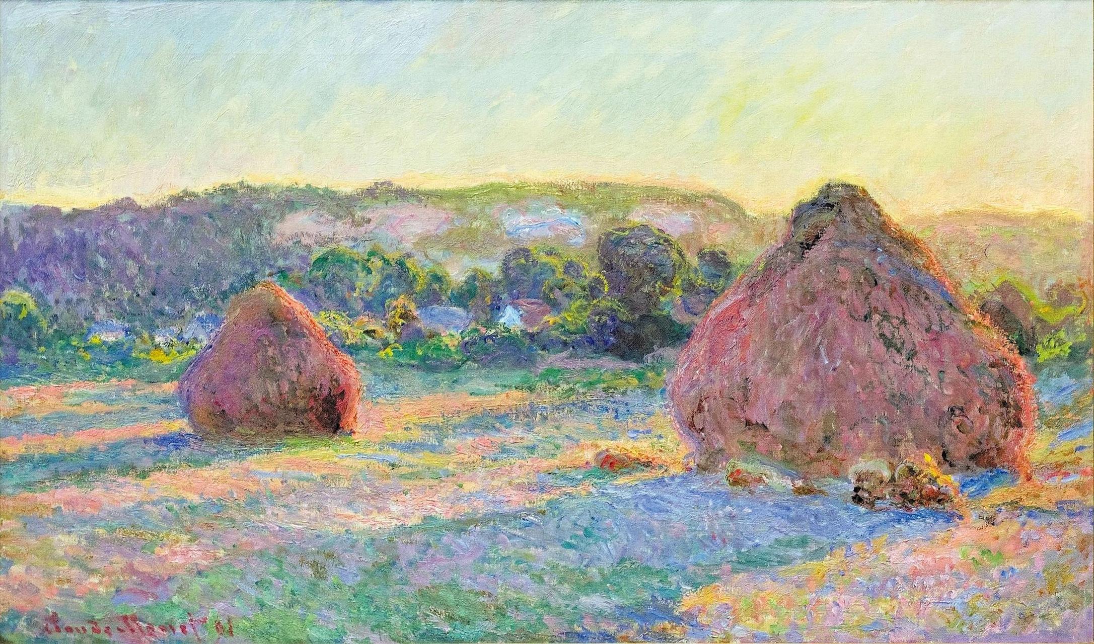 干草堆:夏末麦垛 meules, fin de lété 〔法〕莫奈 1890—1891年