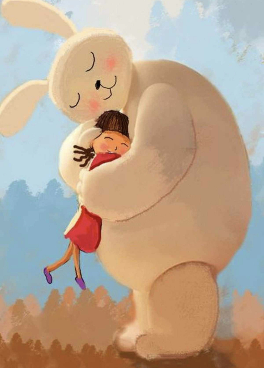 温暖的抱抱 孩子很小的时候,想让他安静下来,唯一方法就是抱一抱他.