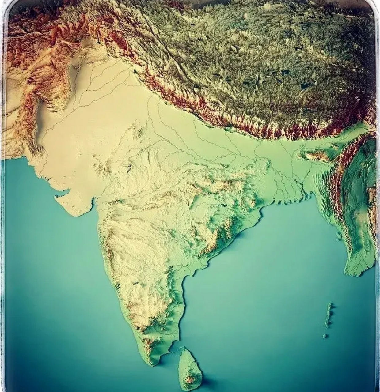 3d地貌呈现印度,平原占据了40%以上,可利用土地比例远超我国的12%