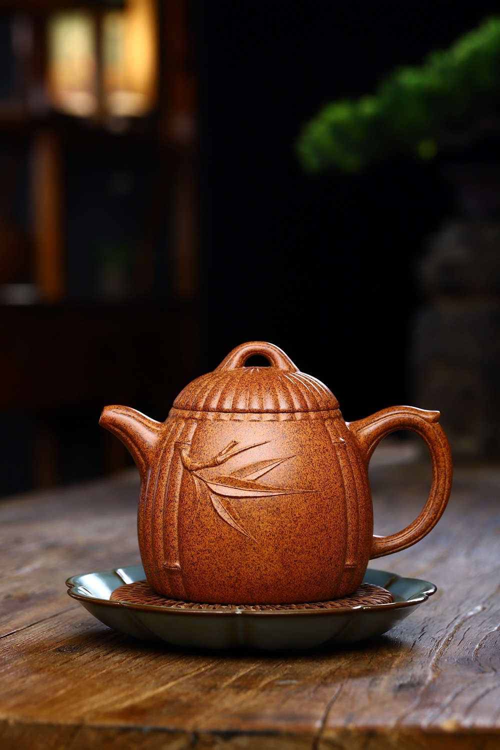 宜兴紫砂壶何其仙全手工筋纹秦权