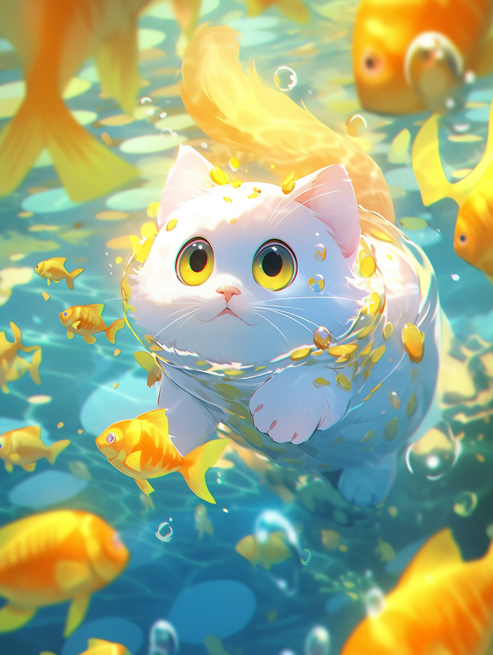 哎呀 是谁家的小萌猫落水啦  噢,是猫咪在游泳.