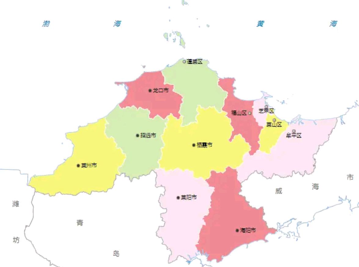 烟台行政区划图2021图片