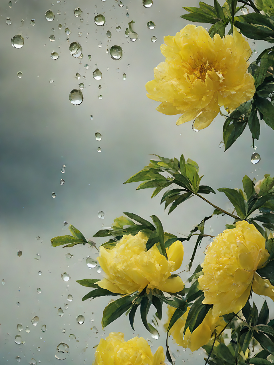 牡丹花图片唯美雨中图片