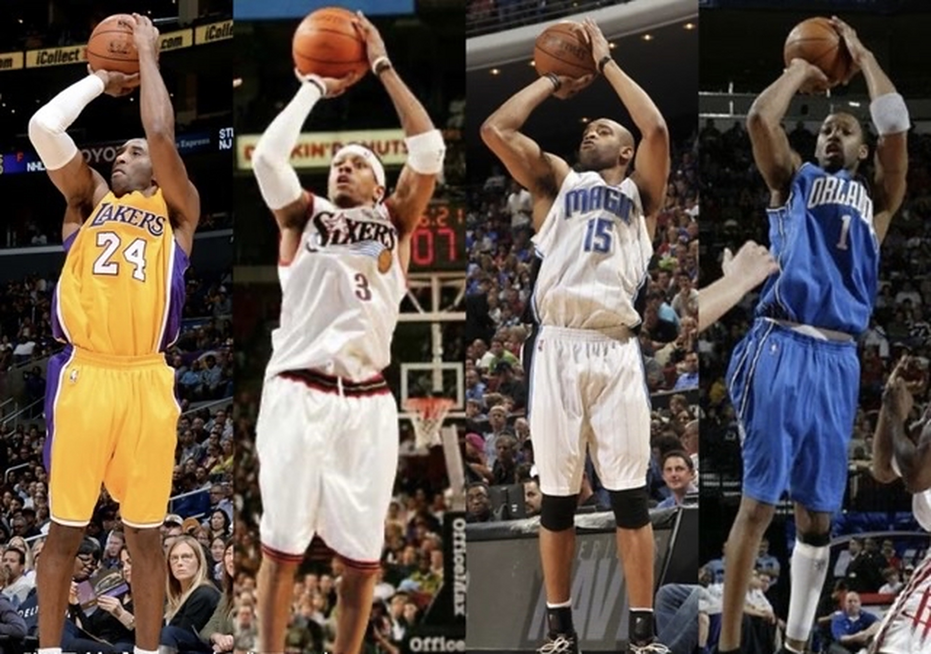 西科东艾,北卡南麦,曾经的四大分卫生涯对 比! 生涯数据: 艾弗森:26.