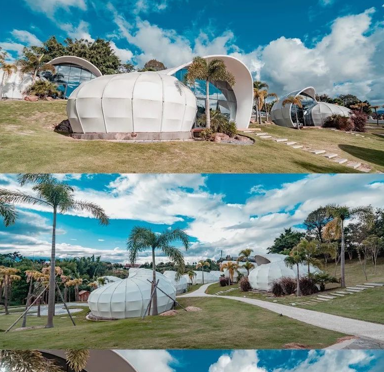 热带雨林中的蜗牛湖别墅!内嵌的温泉,伊甸花海