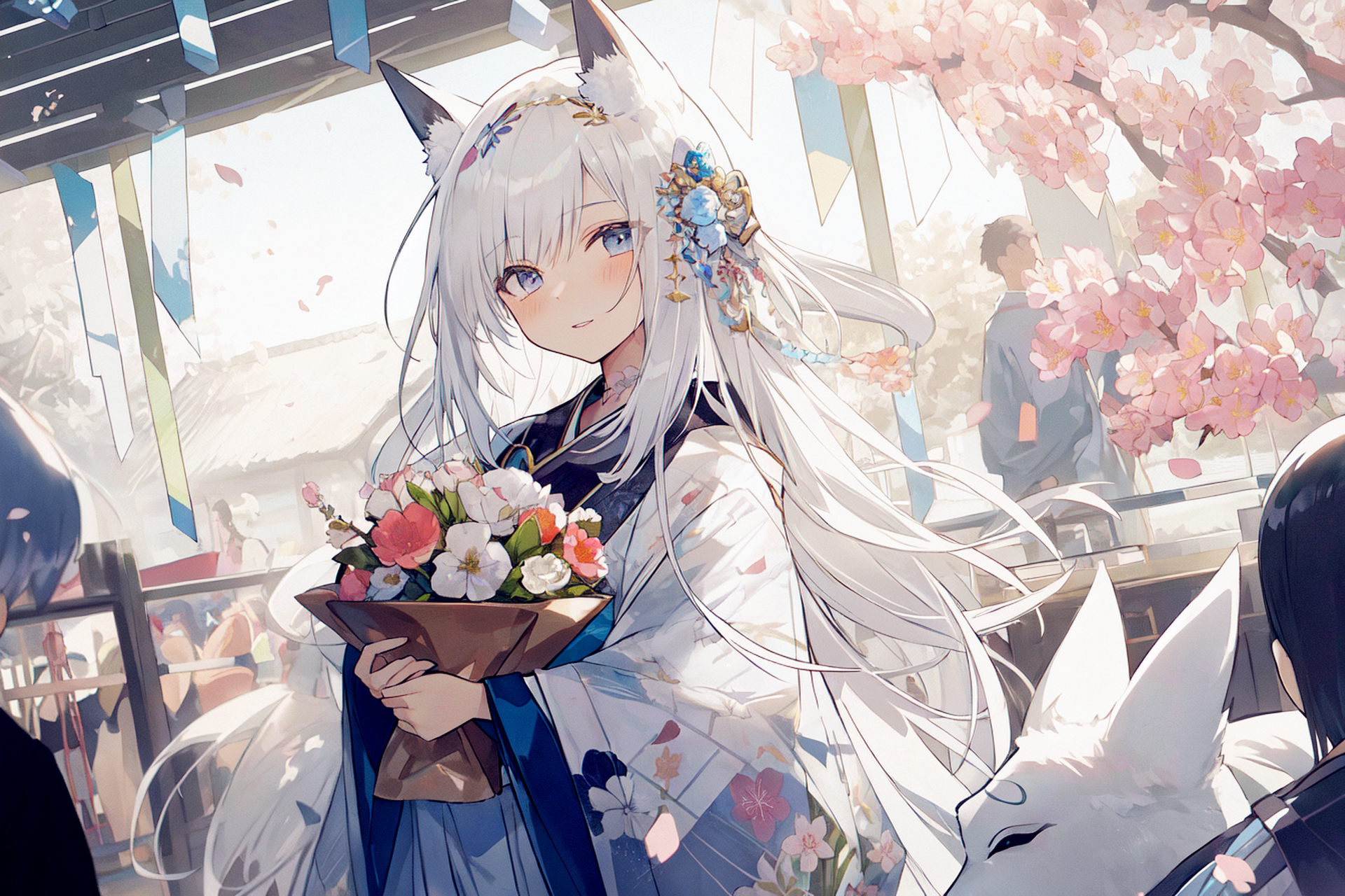 二次元# 夏祭时节里可爱的狐仙大人[温暖]