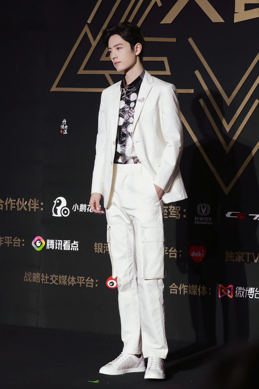 好喜欢肖战星光大赏这套米白西服猎豹胸针造型, 气质真的好高贵, 真的
