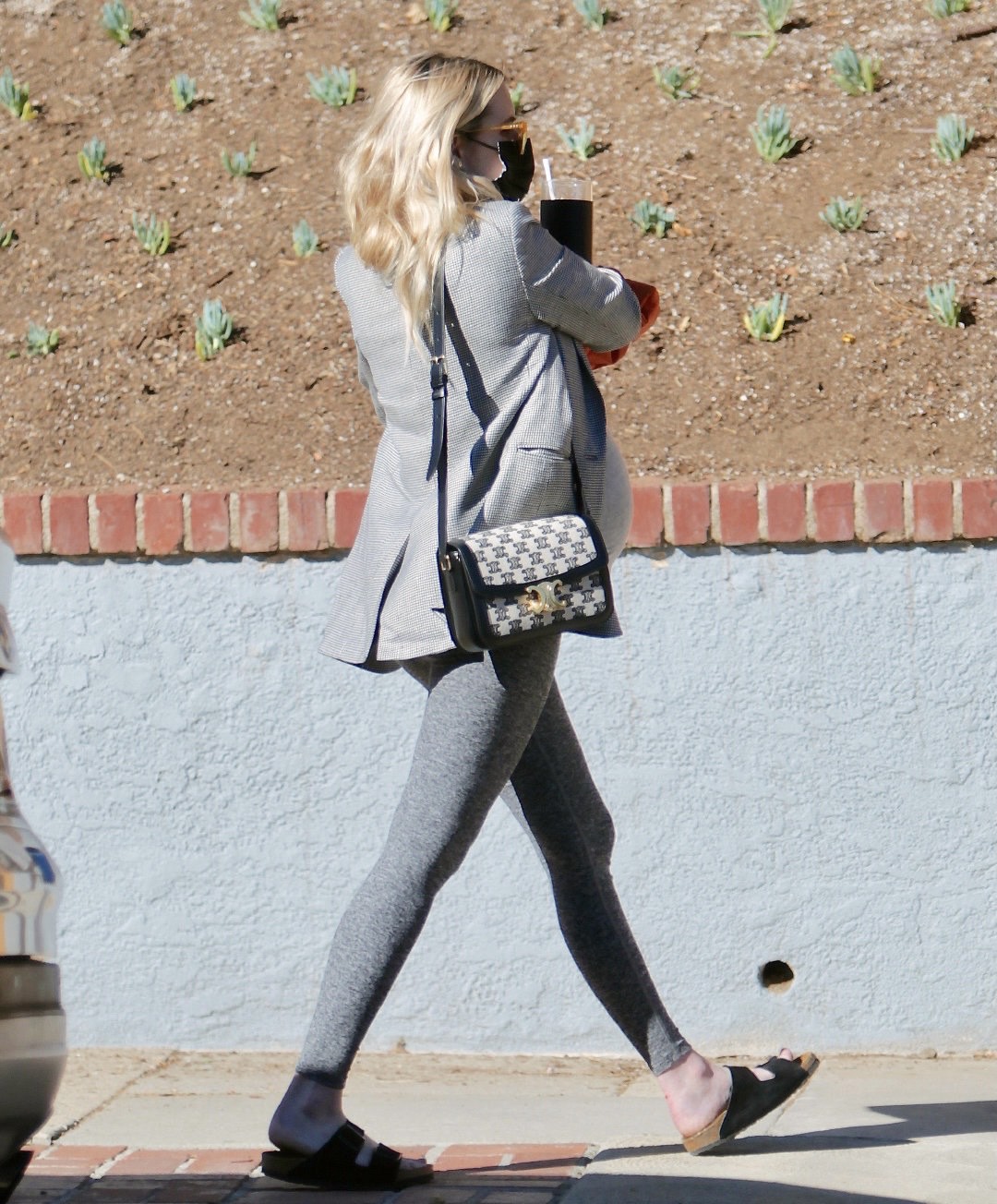 孕期中艾玛·罗伯茨(emmaroberts)在洛杉矶外出新街拍