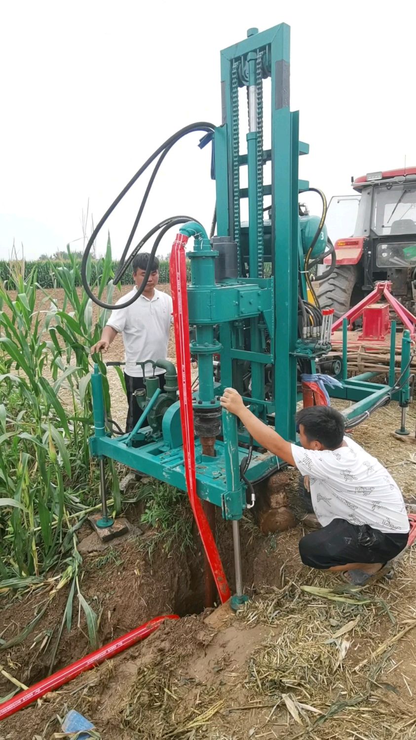 家用柴油機液壓打井機,打農田井,卸杆操作視頻,打好井,卸鑽桿-度小視