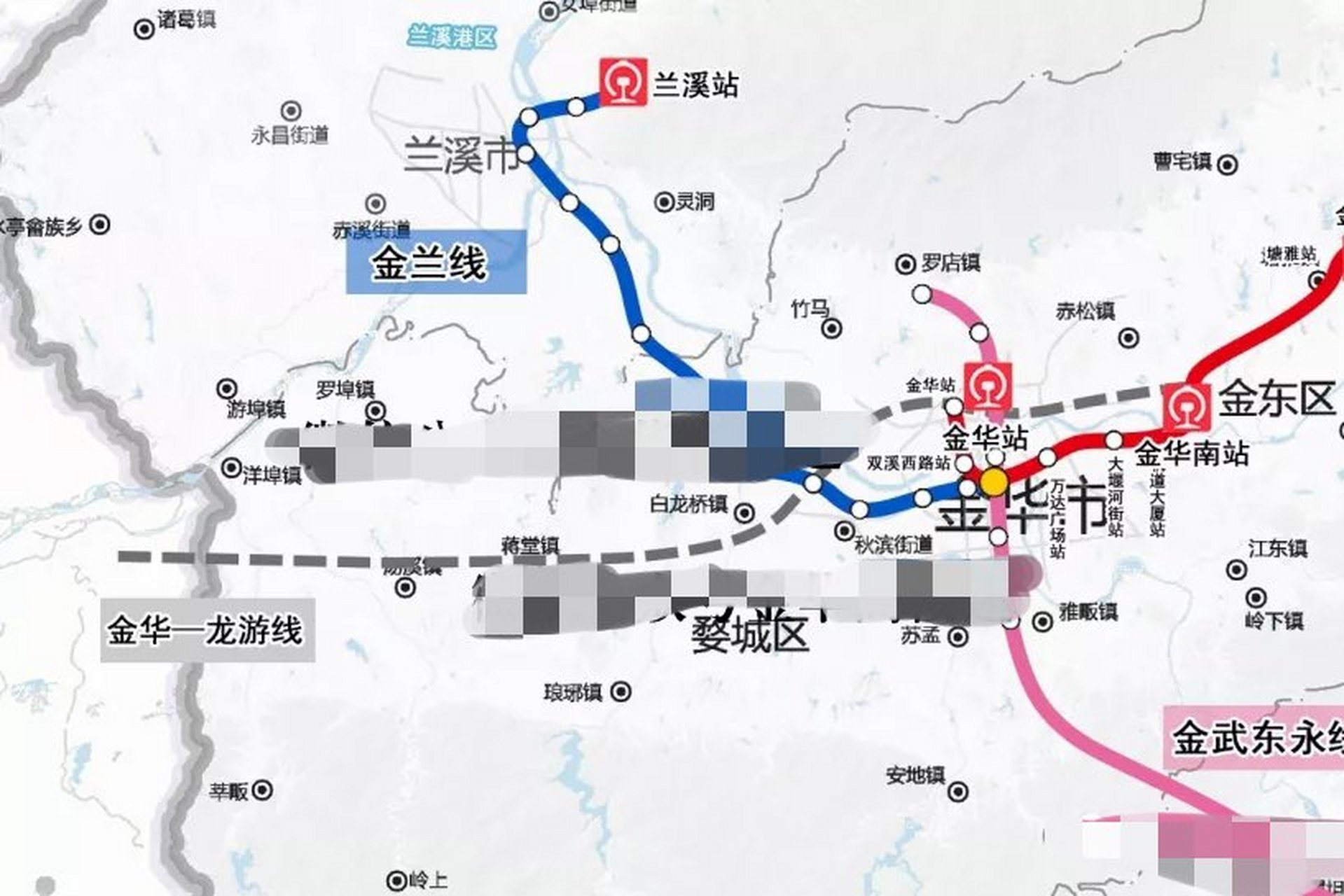 同城大v养成记# 金华轨道金兰金龙线大致走向曝光:或经过白龙桥蒋堂