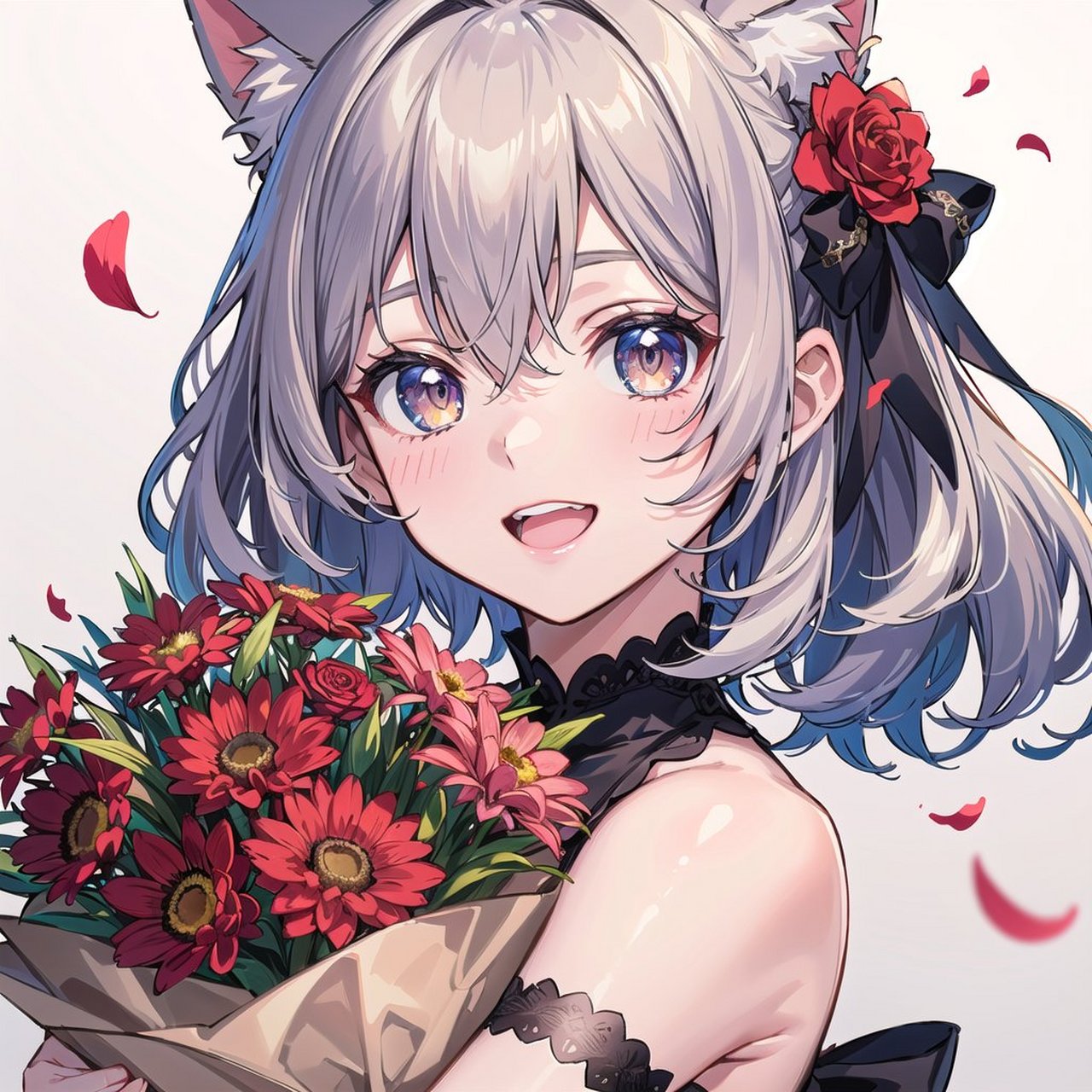 美女和花#动漫# #头像