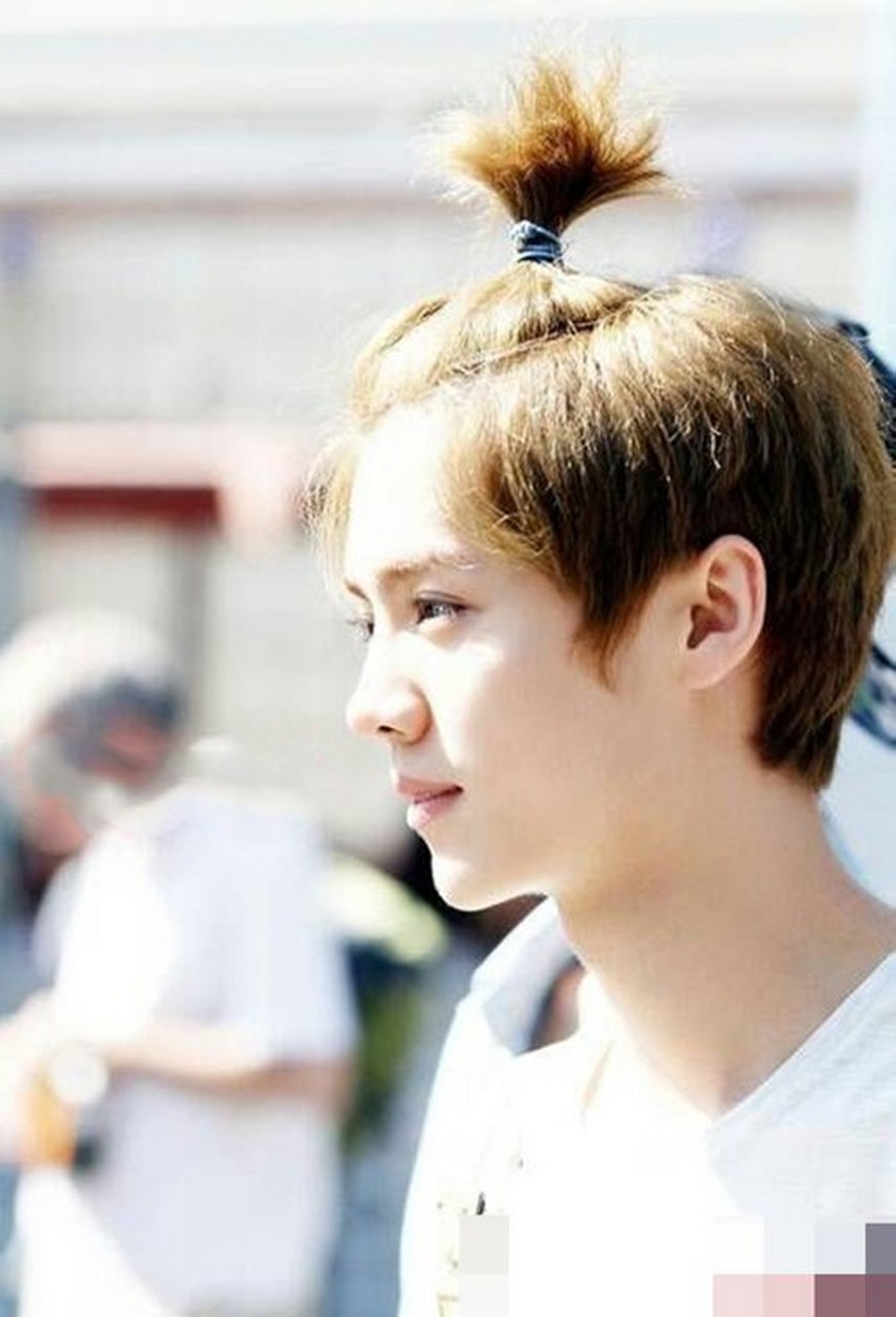 今天去值班,回来后看到博雅头顶扎了个小辫,很是可爱