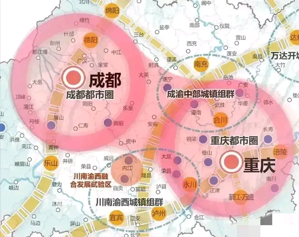 五大城市群,成渝城市群第一,人口超5,000万,gdp接近50,000亿