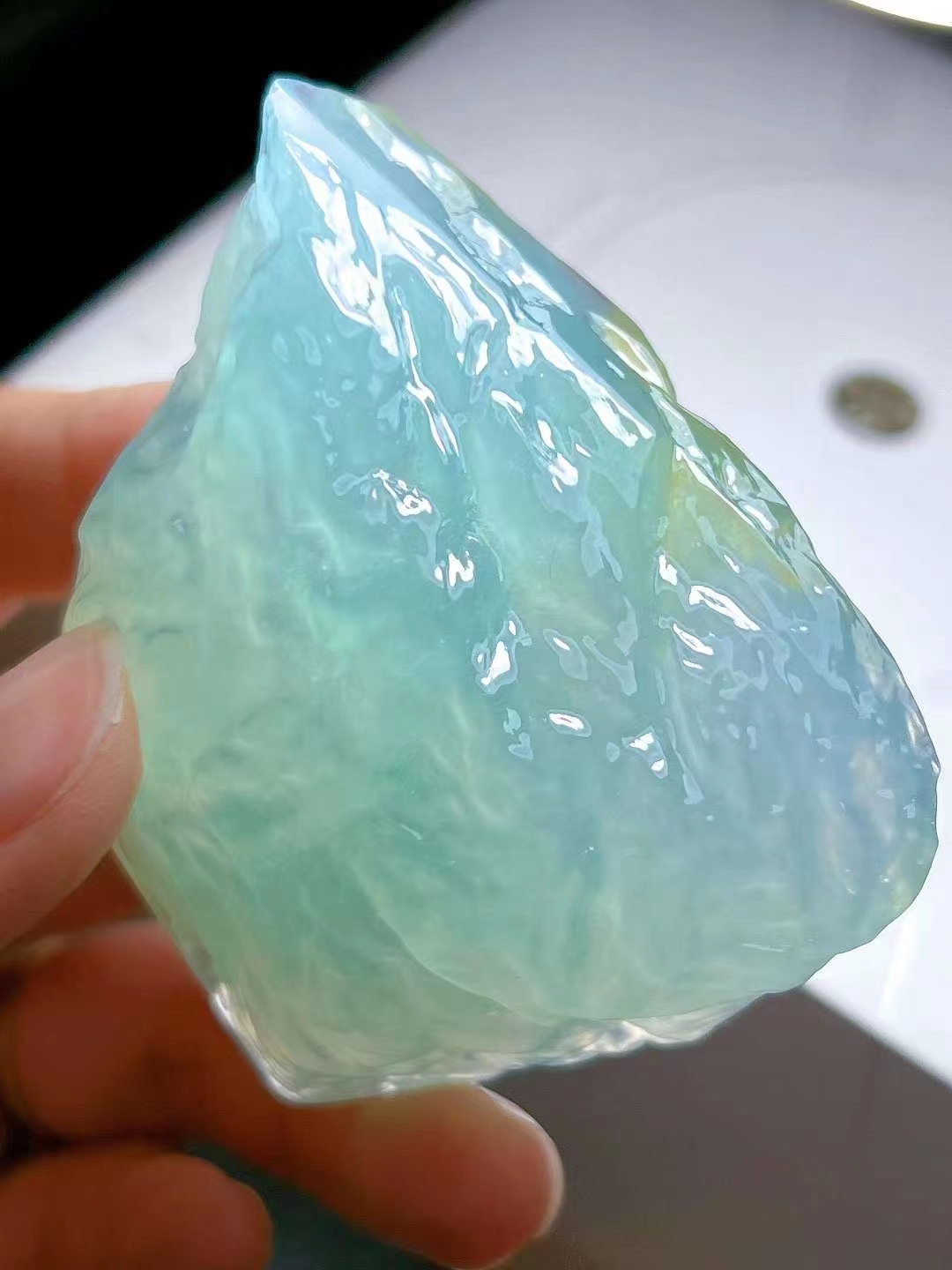 冰晴底色翡翠果冻大胶块