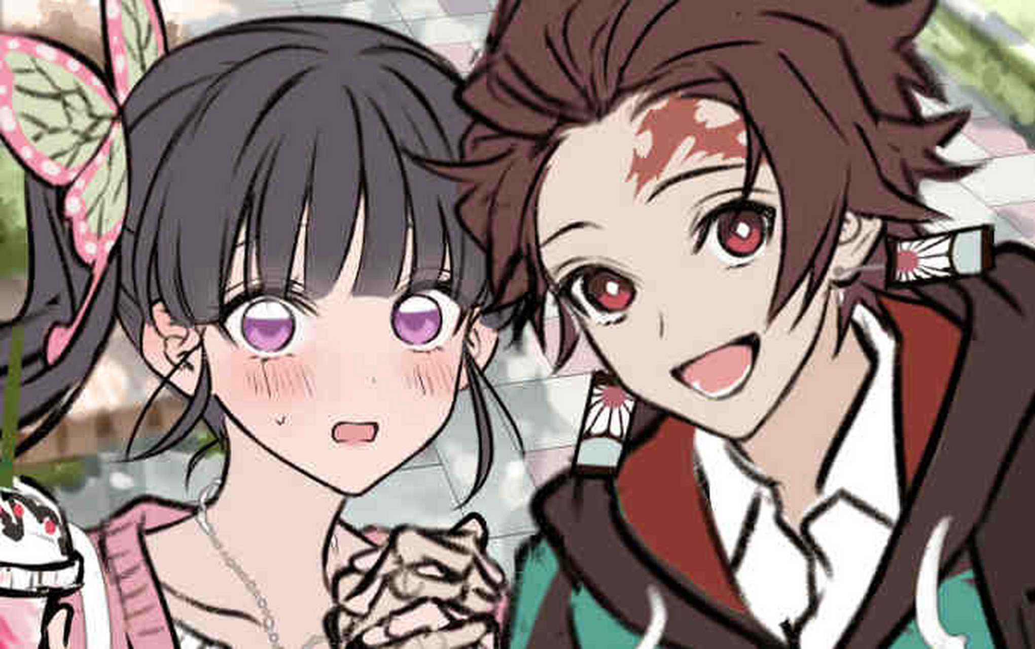 鬼灭之刃# 鬼灭之刃 现代装 炭治郎和香奈乎 twi:sayu_drnd #动漫cp