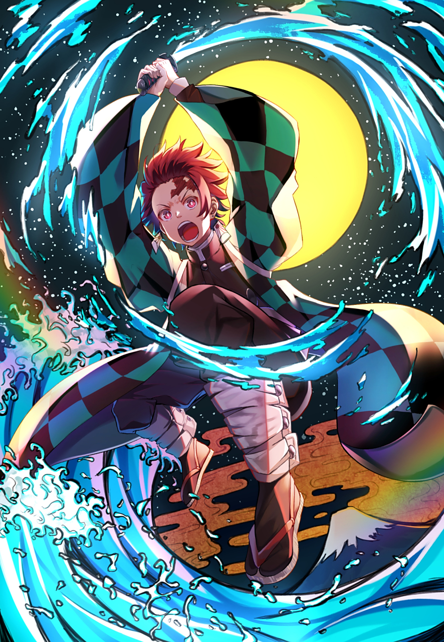 鬼灭之刃# 灶门炭治郎精美壁纸插画#壁纸# #动漫插画欣赏