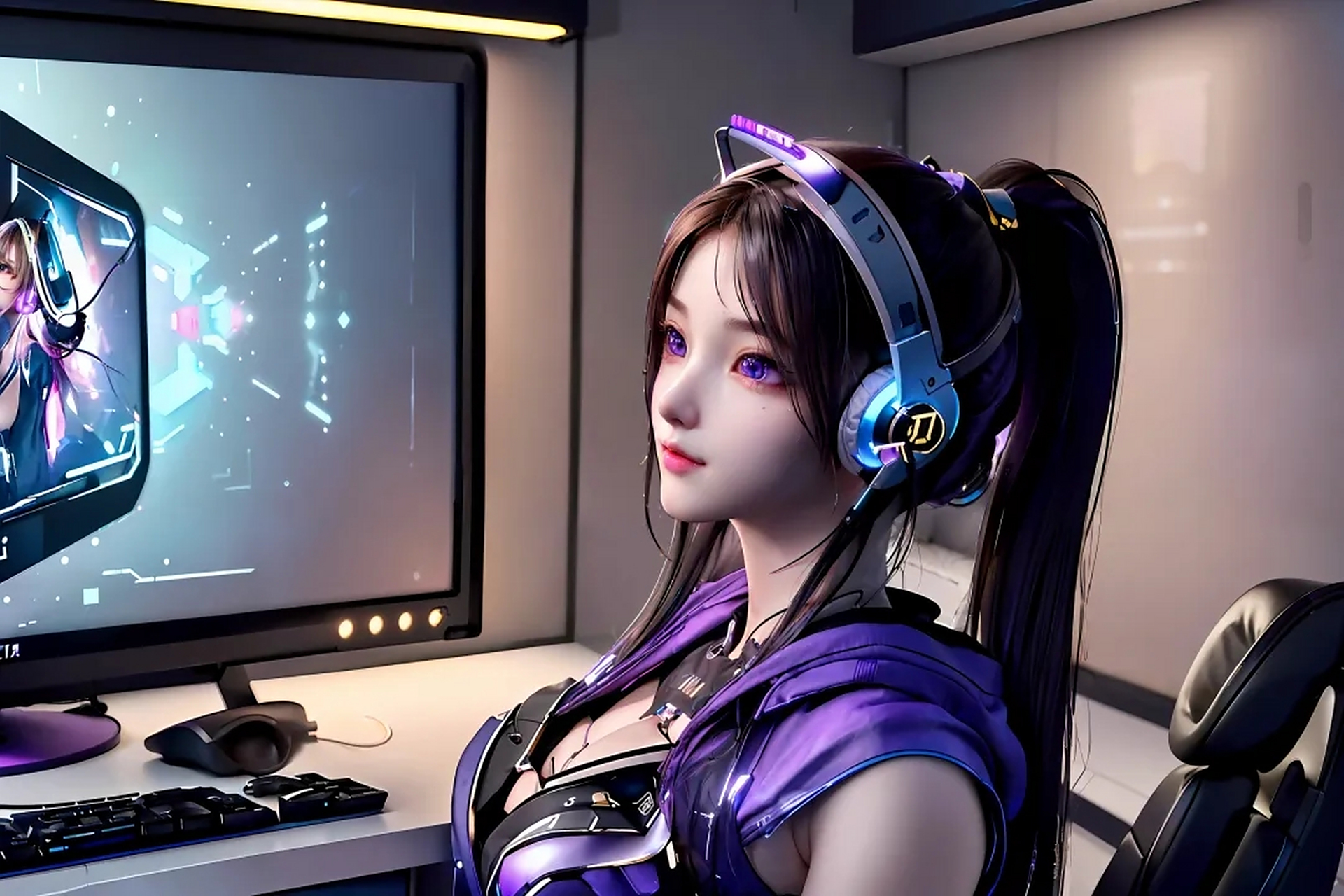 国漫女神电竞ai绘画壁纸系列一千二百零九