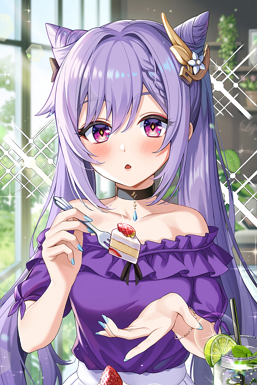 "来!第一口先给你吃90"——刻晴(原神)#二次元#  画师:no-ba