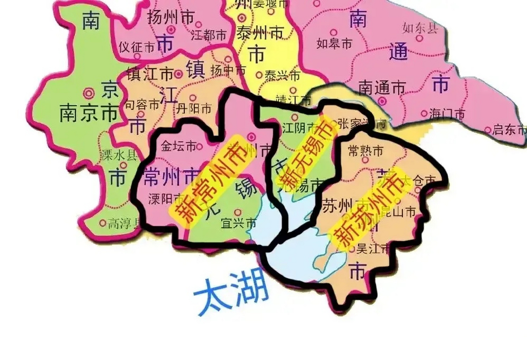 苏锡常地图分界图片