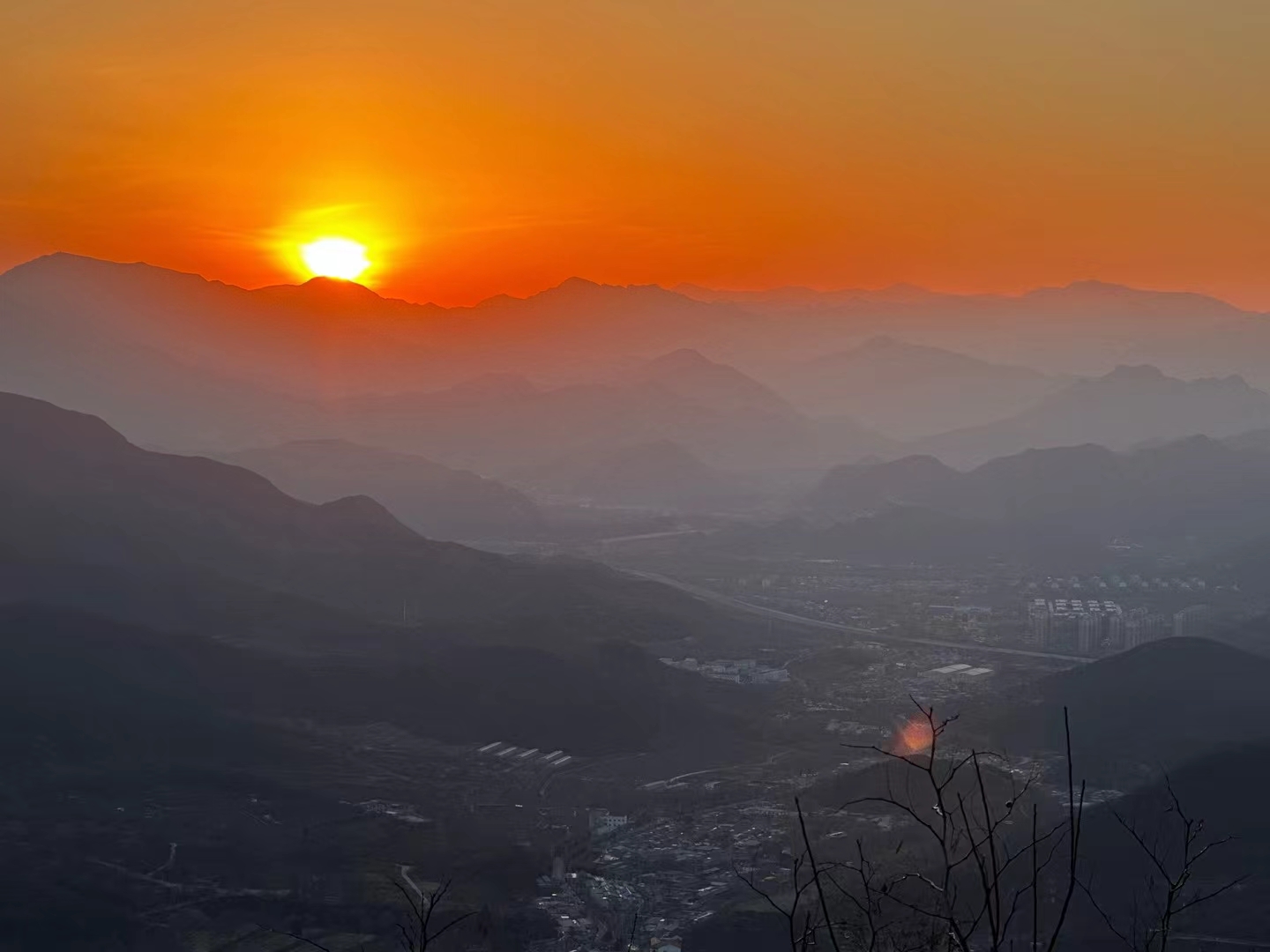 北京晚霞 西山图片