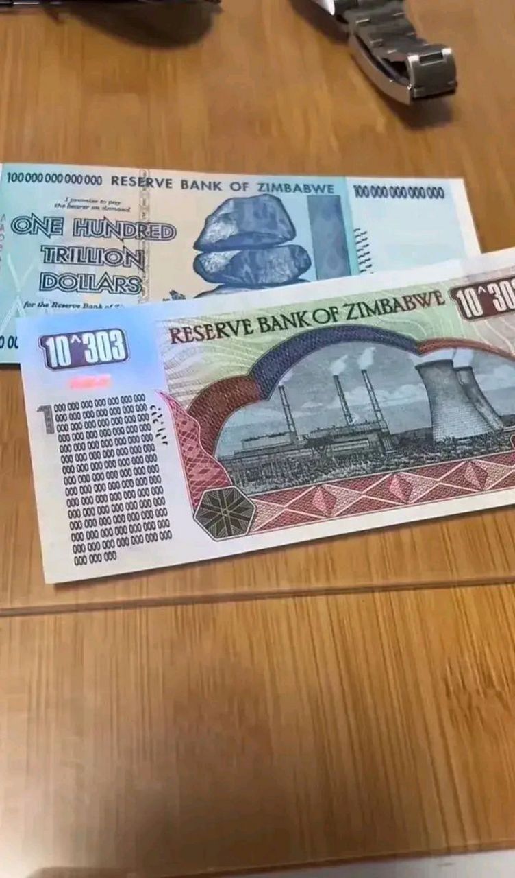 津巴布韦发布新货币了,面值大的让人惊掉下巴,10的303次方.