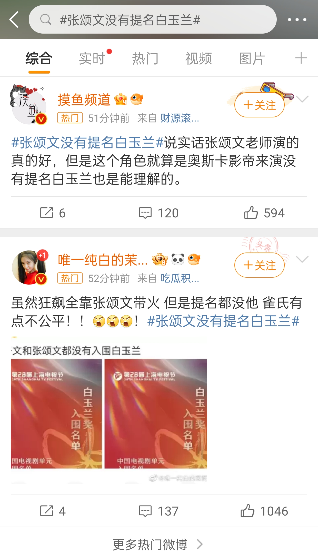 张颂文没有提名白玉兰