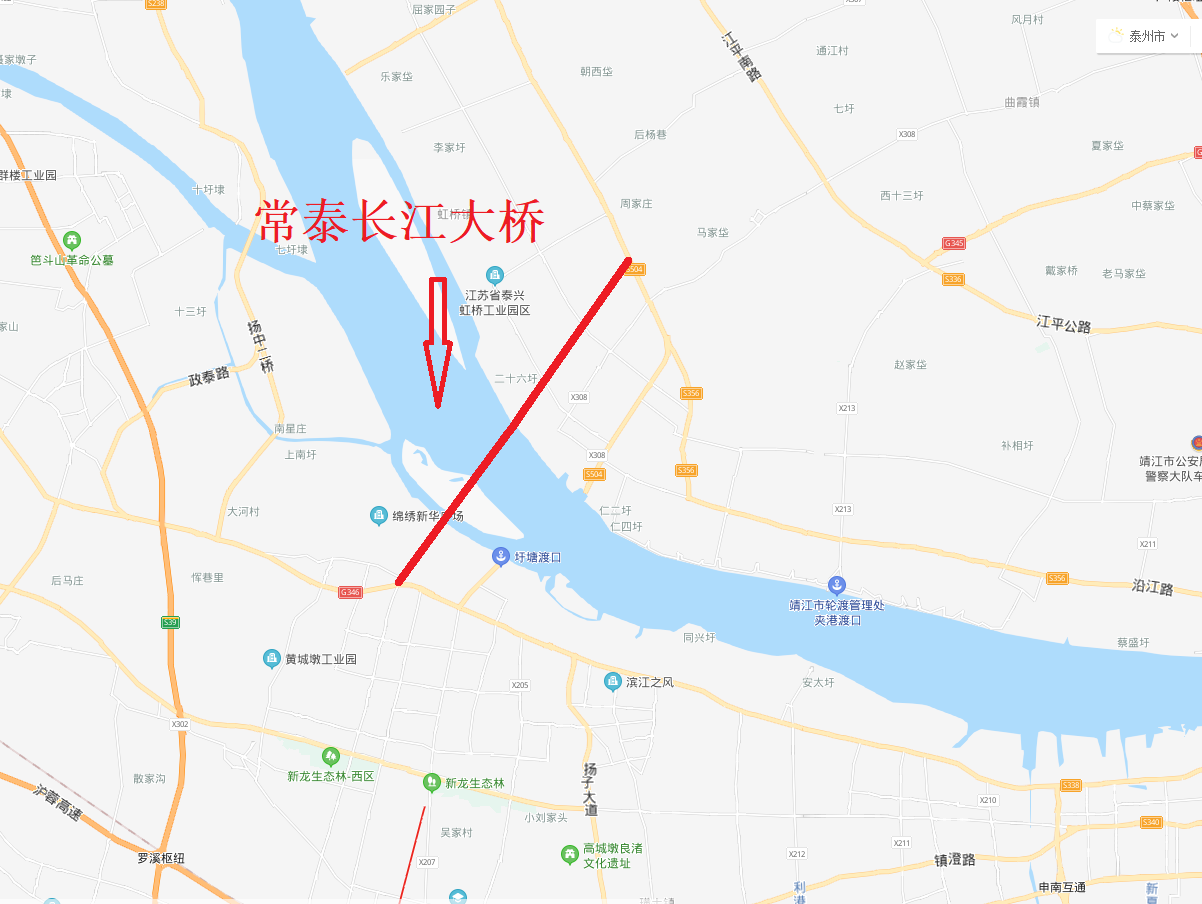 常泰长江大桥地图图片