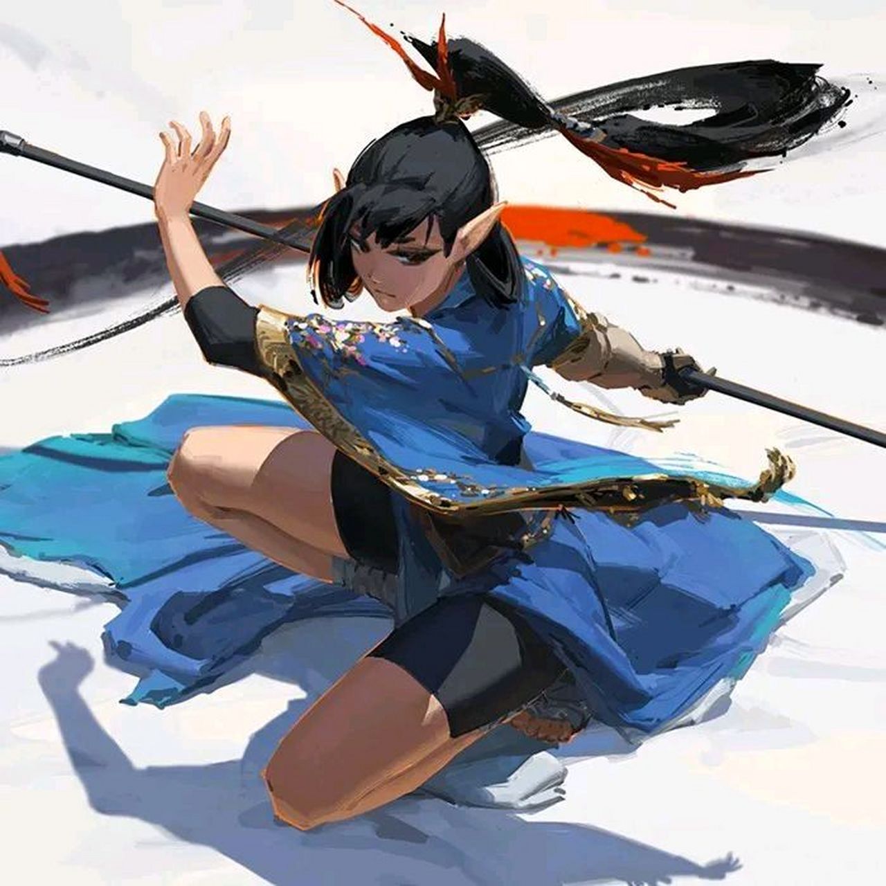 水墨泼洒,衣带凌风,国风插画欣赏.#插画# #动漫# #国风召集令