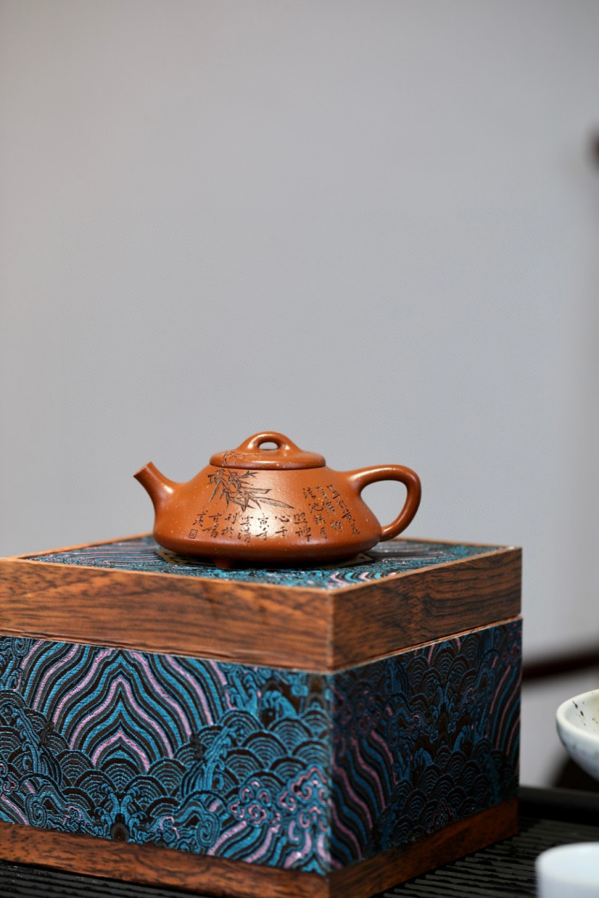 慕古子冶石瓢|优质调砂朱泥|160cc|全手  "弱水三千只取一瓢",饱满的