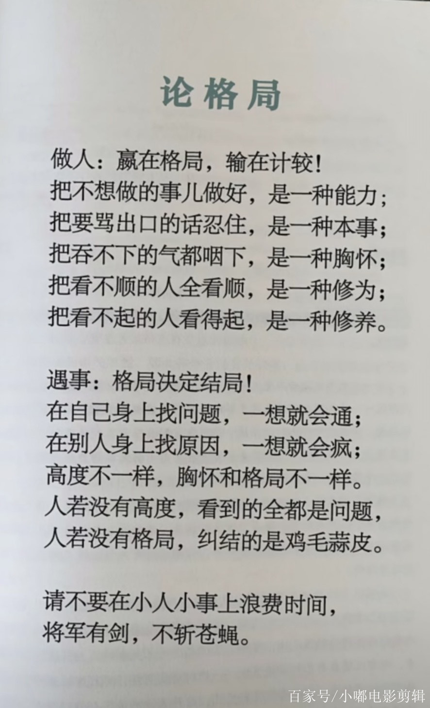 論格局,不要在小人事上浪費時間,將軍有劍,不斬蒼蠅