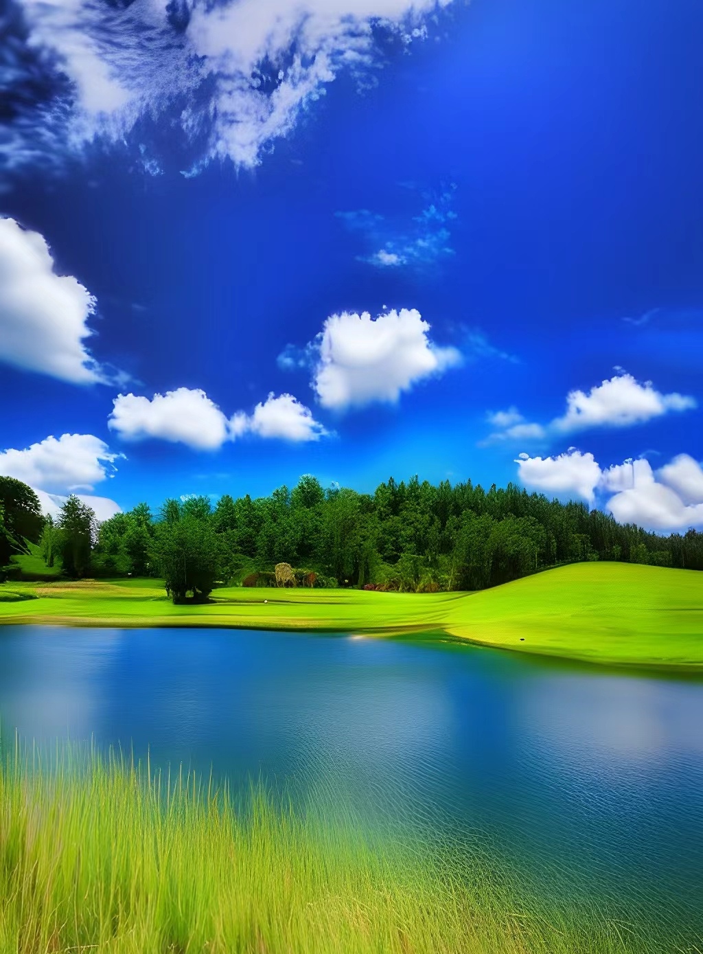 湖水波光粼粼,犹如一面巨大的碧绿镜子,吸引了无数游客前来观赏