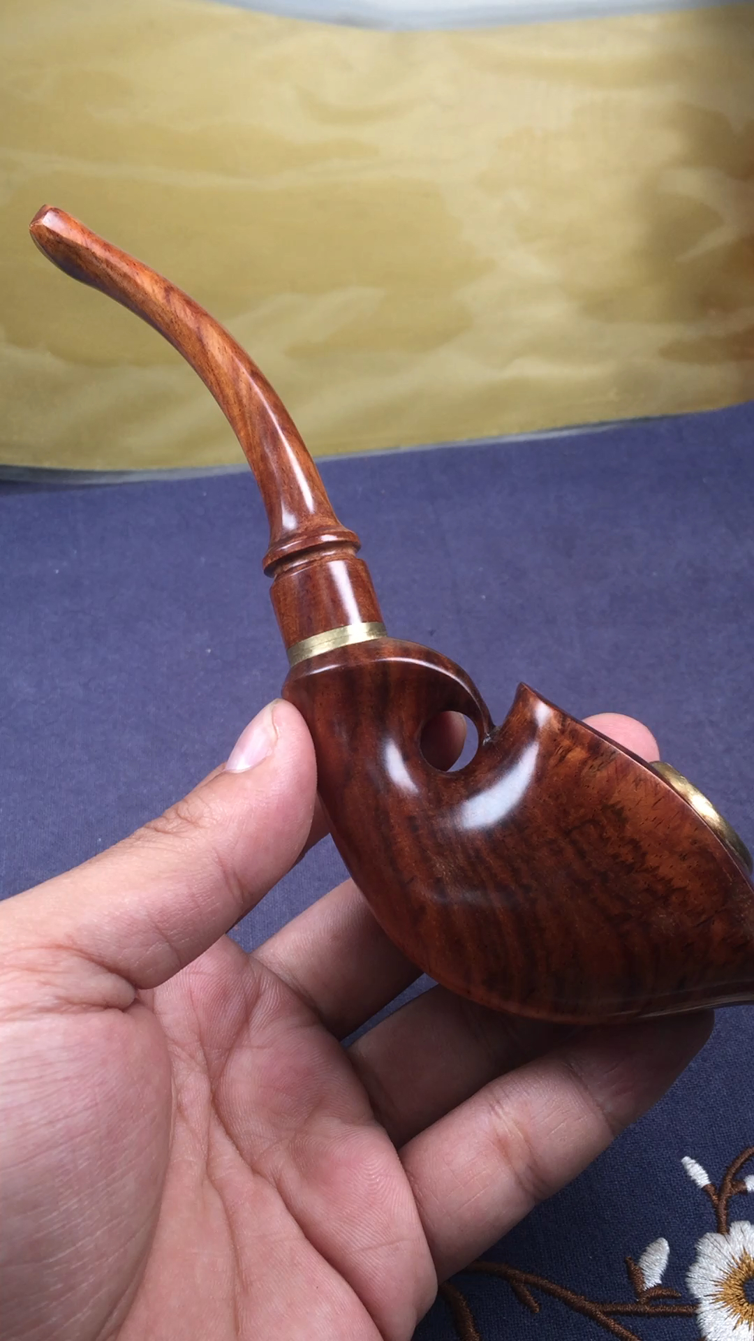 海南黄花梨紫油梨  老料烟斗