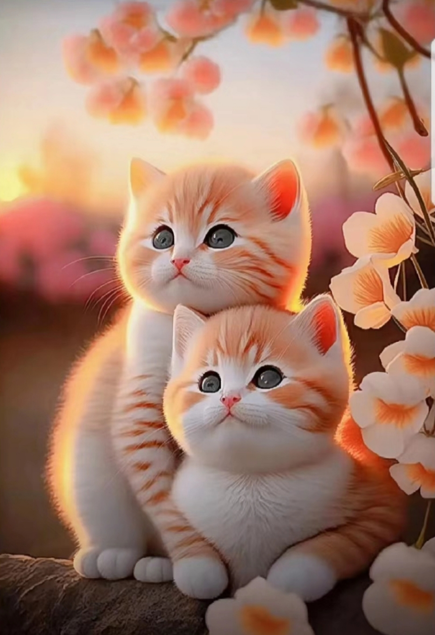 治愈系猫猫,这年头猫猫都在秀恩爱了