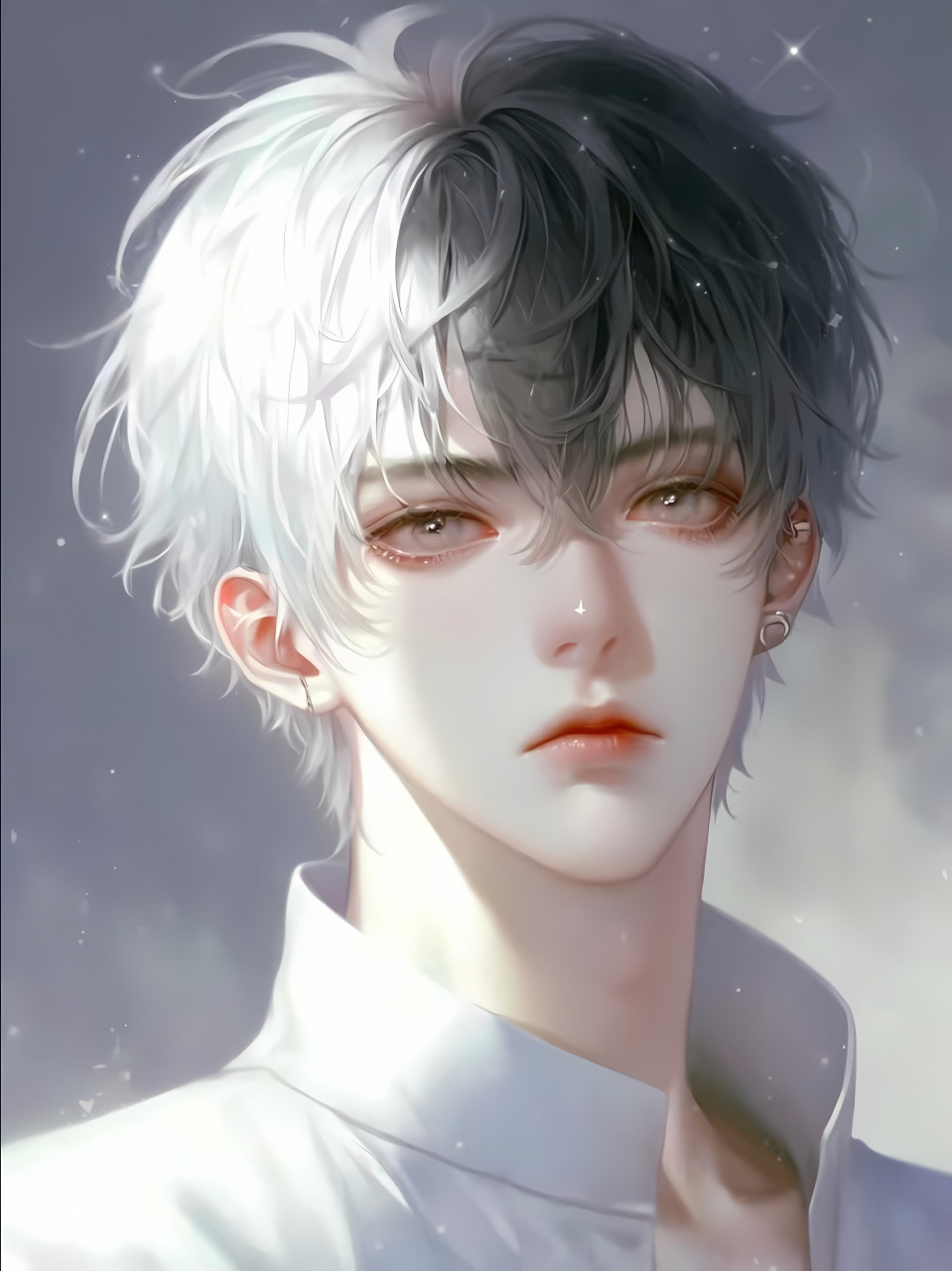 黑白系帅哥 #二次元# #ai绘画# #ai共创计划