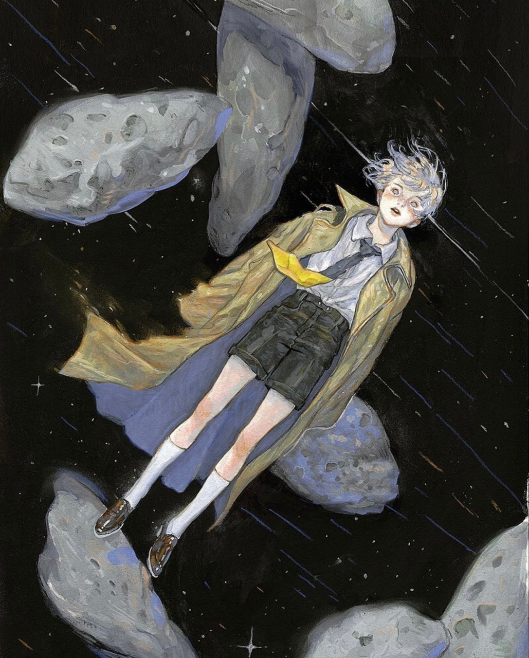 韩国插画师 noma 治愈水彩人物插画.