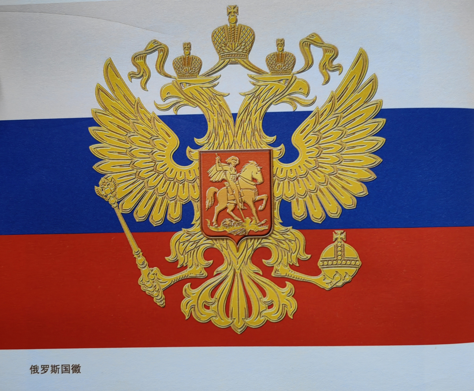 【俄罗斯双头鹰国徽】 俄罗斯国徽为盾徽.