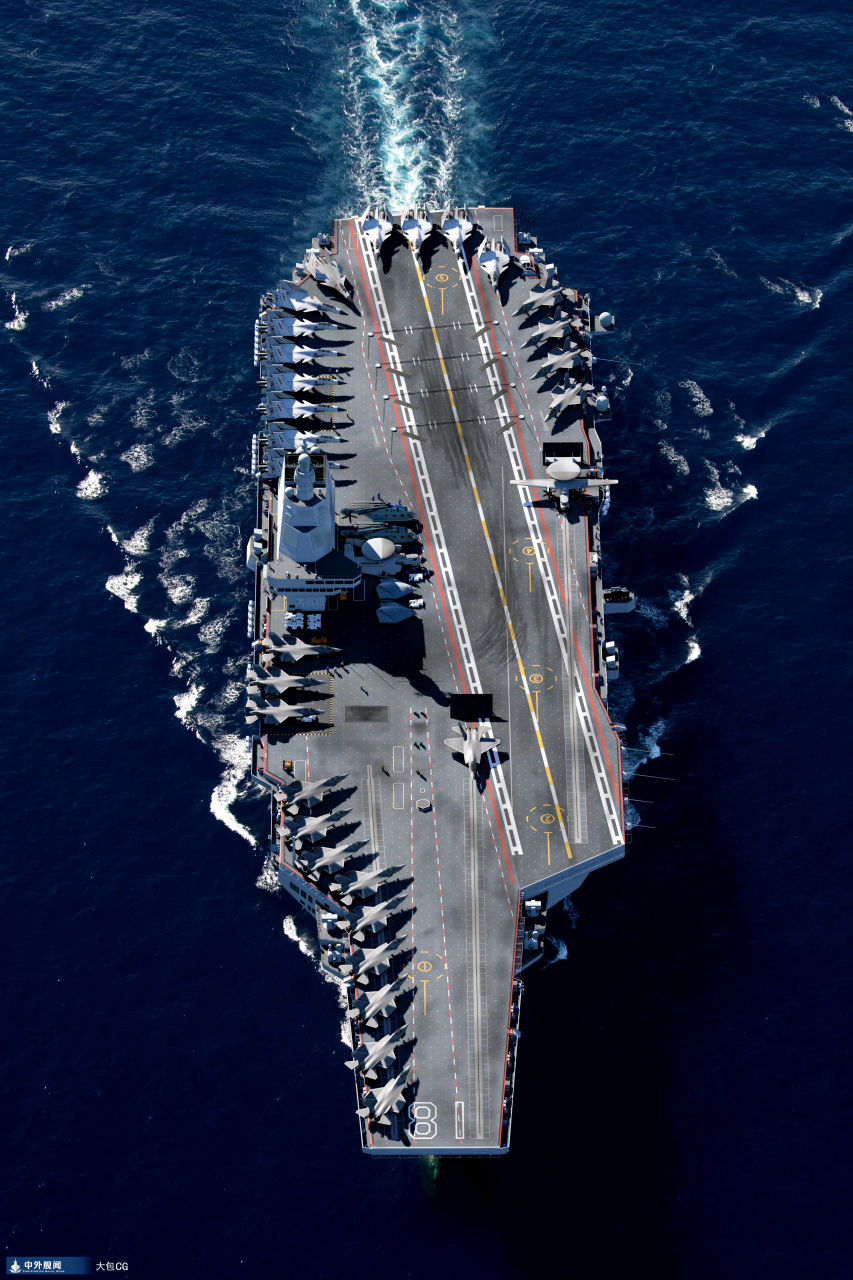 cvn81是美国第四艘福特级,看看这繁忙的甲板和满甲板的舰载机,预警机
