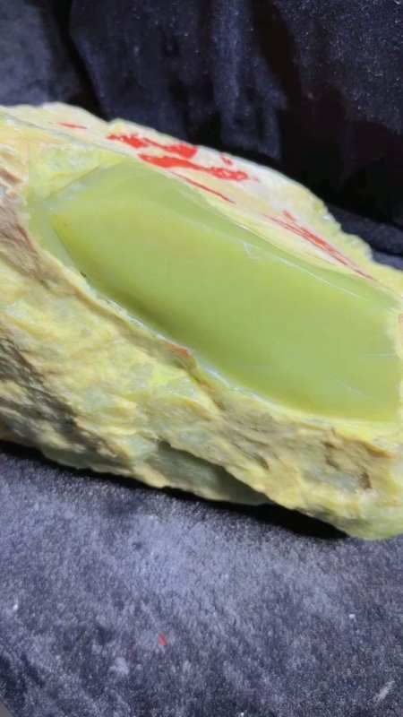 7公斤若羌青黄口手镯料 颜色漂亮-度小视