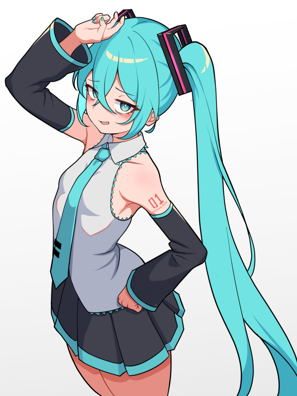 画师:熊田ガオン,初音酱屑屑的表情,让我想起了某位智慧女神[二哈]#二